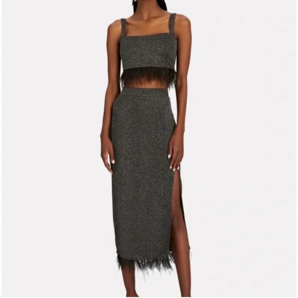 Saylor Tiggy Feathered Trimmed 2 Piece Set